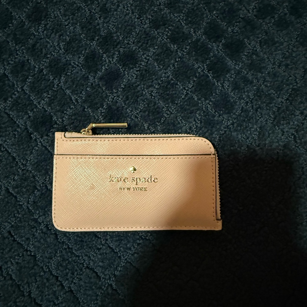 Kate Spade Light Pink Card Holder with Gold Accents